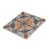 Turkish Inspired: Textured Navy & Terracotta Ceramic Tile