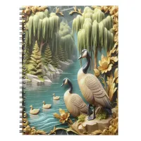 Canada Geese Amidst the Weeping Willows  Notebook