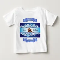 Marvelous Whimsical Blue Teddy Bear Personalize Baby T-Shirt