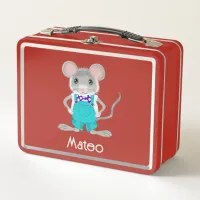 Cute and elegant little mouse metal lunch box