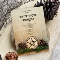 Natural Pine Cone and Branches Winter Solstice  Invitation