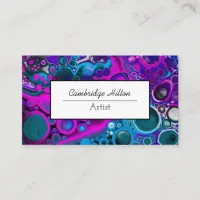 Purple and Blue Marble Abstract Fluid Art    Business Card