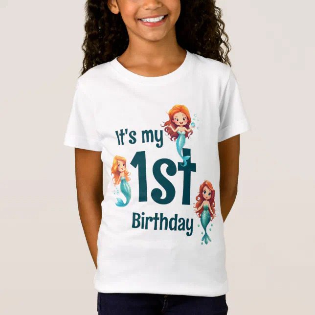 Little Mermaids Under the Sea Birthday Party White T-Shirt