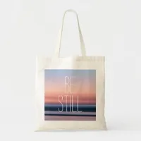 Beautiful Be Still Ocean Sunset Scenery Tote Bag