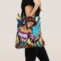 Pretty Woman Dancing Salsa Pop Art Tote Bag