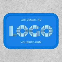 Sky Blue and White Modern Rectangular Logo Patch