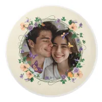 Romantic Ivy and Butterflies Ceramic Knob