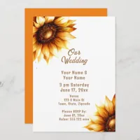 Country Sunflower Wedding Invitation