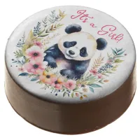 Panda Bear in Flowers Girl's It's a Girl Chocolate Covered Oreo