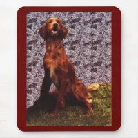 Irish Setter & Patterned Concrete Wall Mousepad