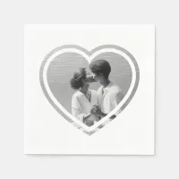 Personalized Heart Shaped  Photo Wedding  Napkins