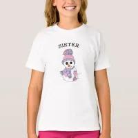 Sister Snowman Cute Whimsical Christmas T-Shirt