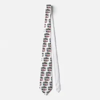 Kansas Picture and USA Flag Font Neck Tie