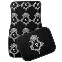 V Monogram Initial Set of Car Mats