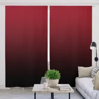 Deep Red Black Gradient Blackout Curtains