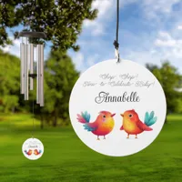 Bird-Themed Baby Shower Cute Watercolor Wind Chime