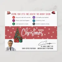 Pediatrician Christmas Health Tips for Kids Holiday Postcard