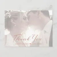 Marble Glitter Thank You Rose Gold ID644 Announcement Postcard