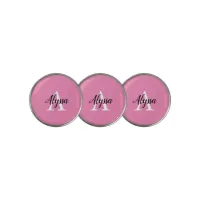 Pink Monogram Script Golf Ball Marker