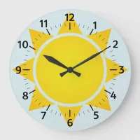 Yellow Sun Large Clock