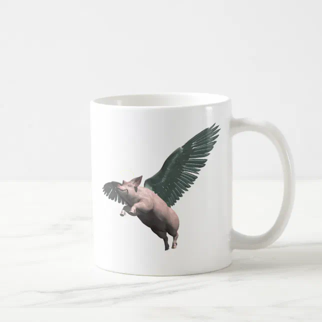 Cute Angel Pig Flying in the Sky Coffee Mug