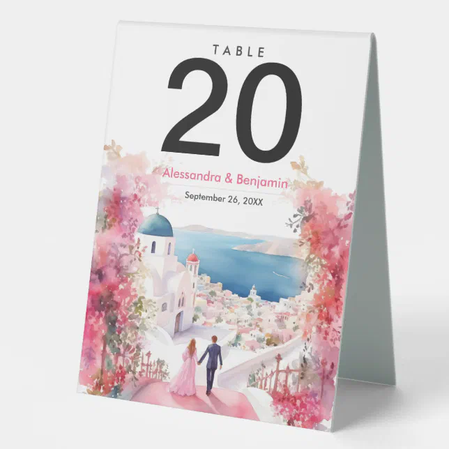 Our Wedding Day in Watercolor | Wedding Table Tent Sign