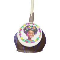 Birthday Party African-American Girl Personalized Cake Pops
