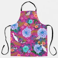 Tropical Birds Floral Botanical Apron