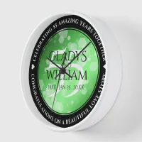 Elegant 55th Emerald Wedding Anniversary Clock