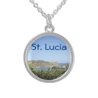 Scenic Caribbean Island Saint Lucia Sterling Silver Necklace