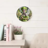 Beautiful August Fairy in Gladioli Large Clock