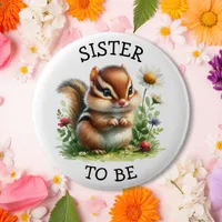 Sister to be | Fox Woodland Themed Baby Shower Button