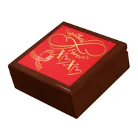 Happy Valentine's Day Together Forever Gold on Red Gift Box