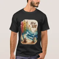 Van Parked With Surfboards on Sandy Shore T-Shirt