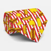 Hot Dogs Mustard Baseball Stadium Ball Park Neck Tie