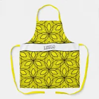 Geometric Black and Yellow Art Smock Apron