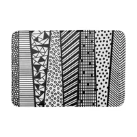 Black and white - modern pattern bath mat