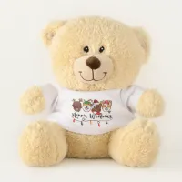 Merry Woofmas Typography Teddy Bear