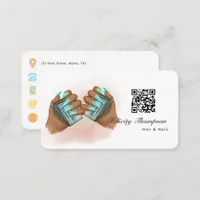 Hair and Nails QR Code Business Card