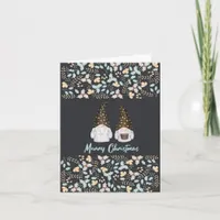 Cute Watercolor Scandi Gnomes Merry Christmas Card