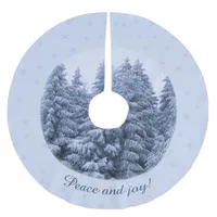 Magical winter forest -  blue, custom  brushed polyester tree skirt