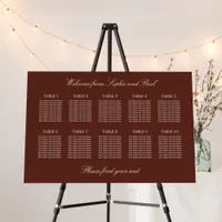 Dark Cinnamon 10 Table Seating Chart Foam Board