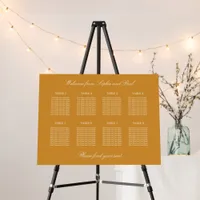 Golden Orange 8 Table Seating Chart Foam Board