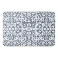 Denim Blue Floral Bath Mat