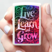 Embrace growth with vibrant words.  zippo lighter