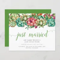 Budget Succulent Cactus Wedding Announcement