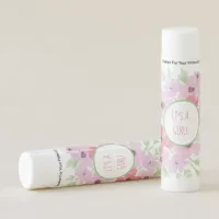 It's a Girl, Watercolor Floral Baby Shower Lip Balm