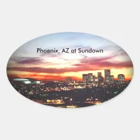 Phoenix, AZ at Sundown Oval Sticker