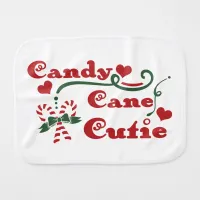 candy cane cutie baby burp cloth