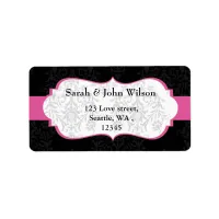 pink black  ,return address label